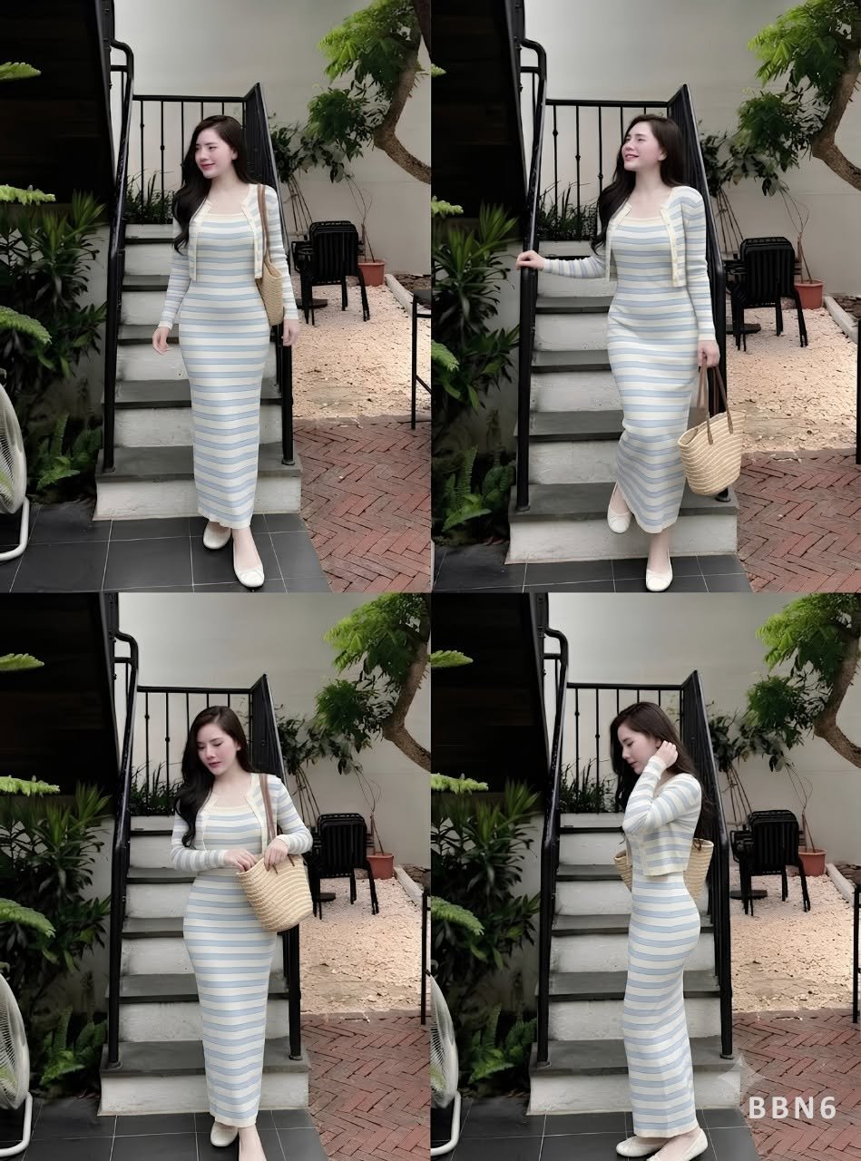 789595633_122127247095340147_8258888329384009053_n SET VÁY LEN 2 MÓN – ÁO DÂY DÀI & CARDIGAN SỌC PASTEL