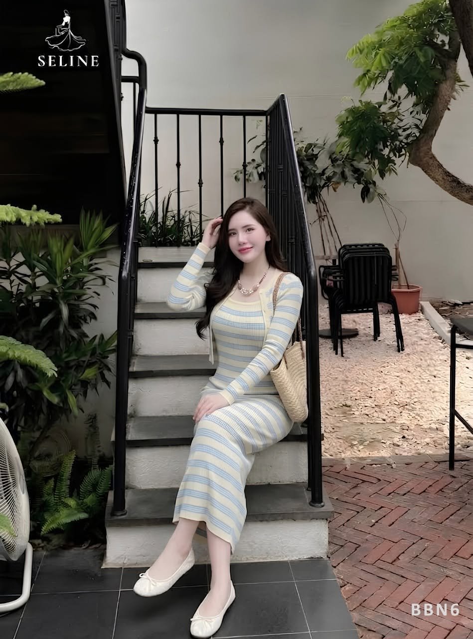 790574762_122127247101340147_6904180353562233427_n (1) SET VÁY LEN 2 MÓN – ÁO DÂY DÀI & CARDIGAN SỌC PASTEL